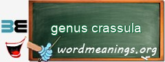 WordMeaning blackboard for genus crassula